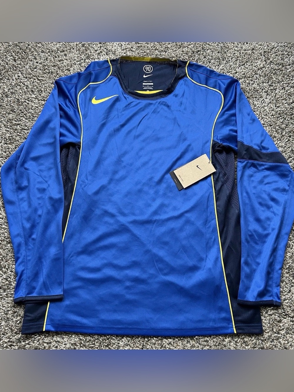 Nike Total 90 Dri-FIT Long Sleeve Shirt Blue Men’s Size Small HV3512-480